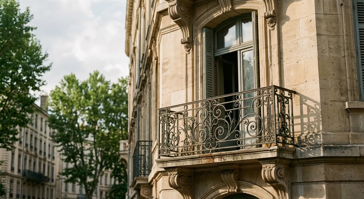 Façade d'immeuble ancien en cours de ravalement